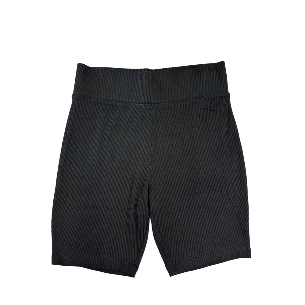 Rag & Bone Black Ribbed Knit Biker Shorts High Waisted Womens Size Large